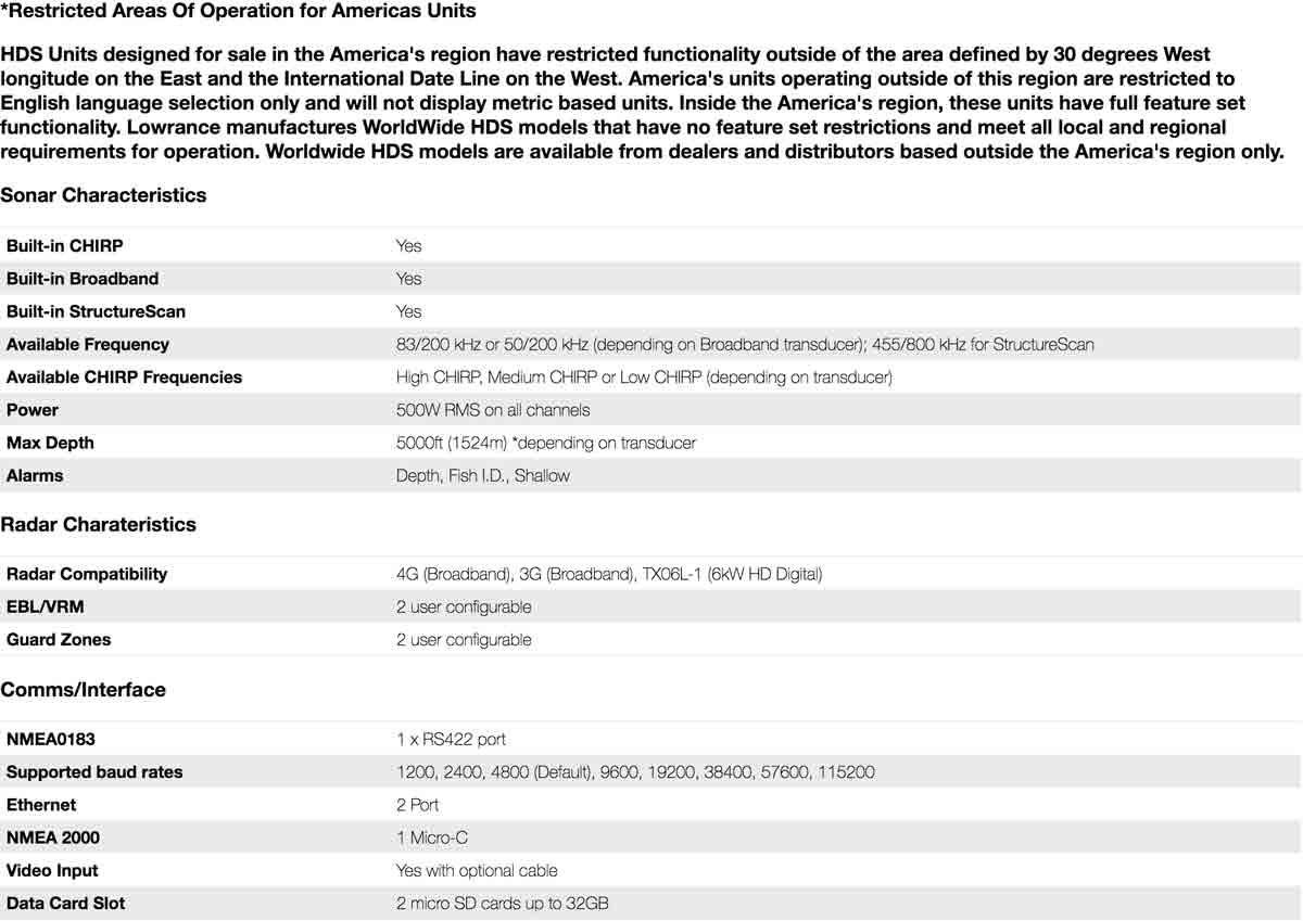 Lowrance HDS12 Gen3 ROW with Med High TotalScan Transducer 00013268